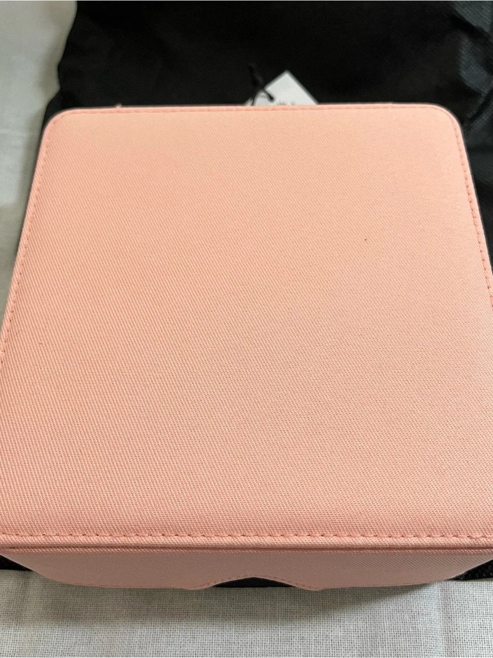 Prada Beauty Black Toiletry Case with Pink Edge Trim NWT